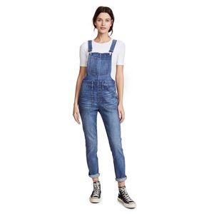 Madewell Skinny Denim Raw Hem Overalls